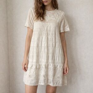 Sea New York Ivory Lace Prairie Dress Size 6 Cottagecore Romantic Boho